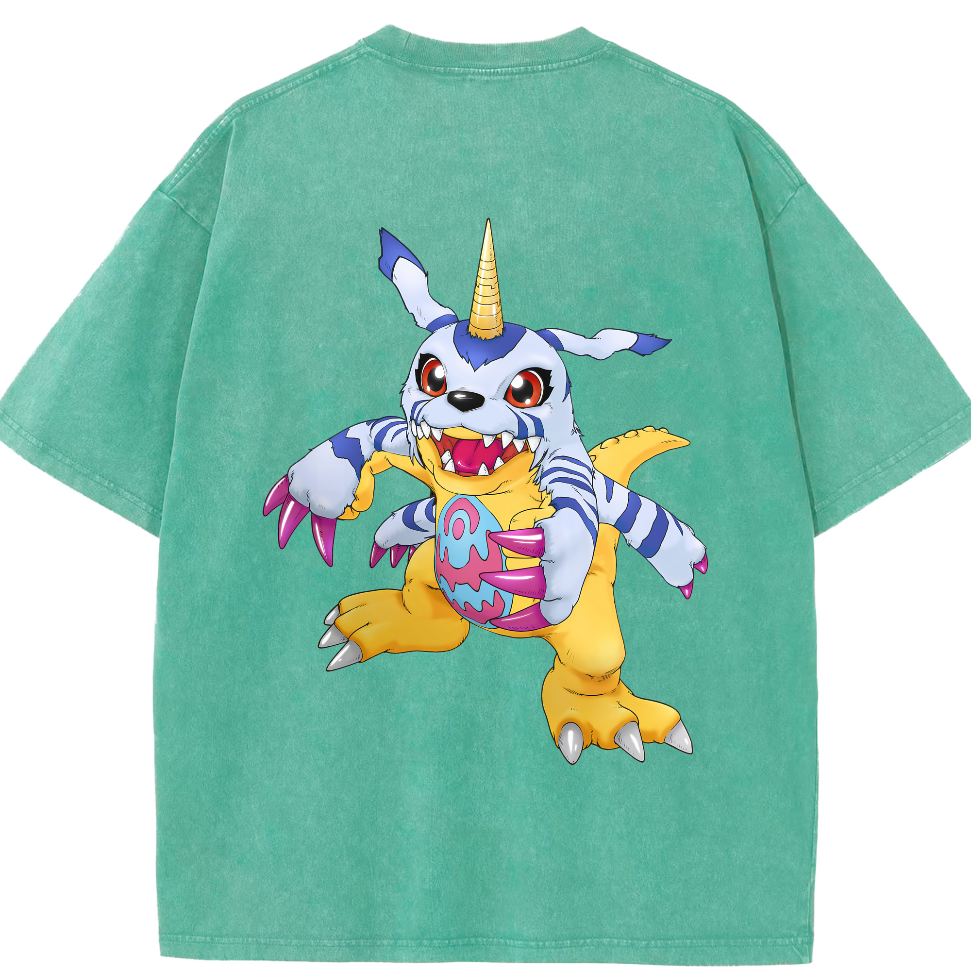 （画像用） Digimon デジタルモンスター/デジモン 綿100% ヴィンテージ風 半袖Tシャツ（背面プリント）
